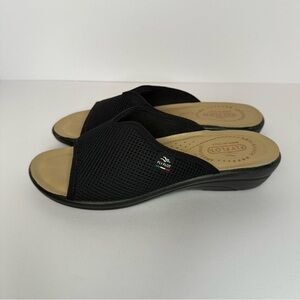Women's Fly Flot Anatomic Comfort Slide Sandals Black Mesh Italy Size EU 40 US 9